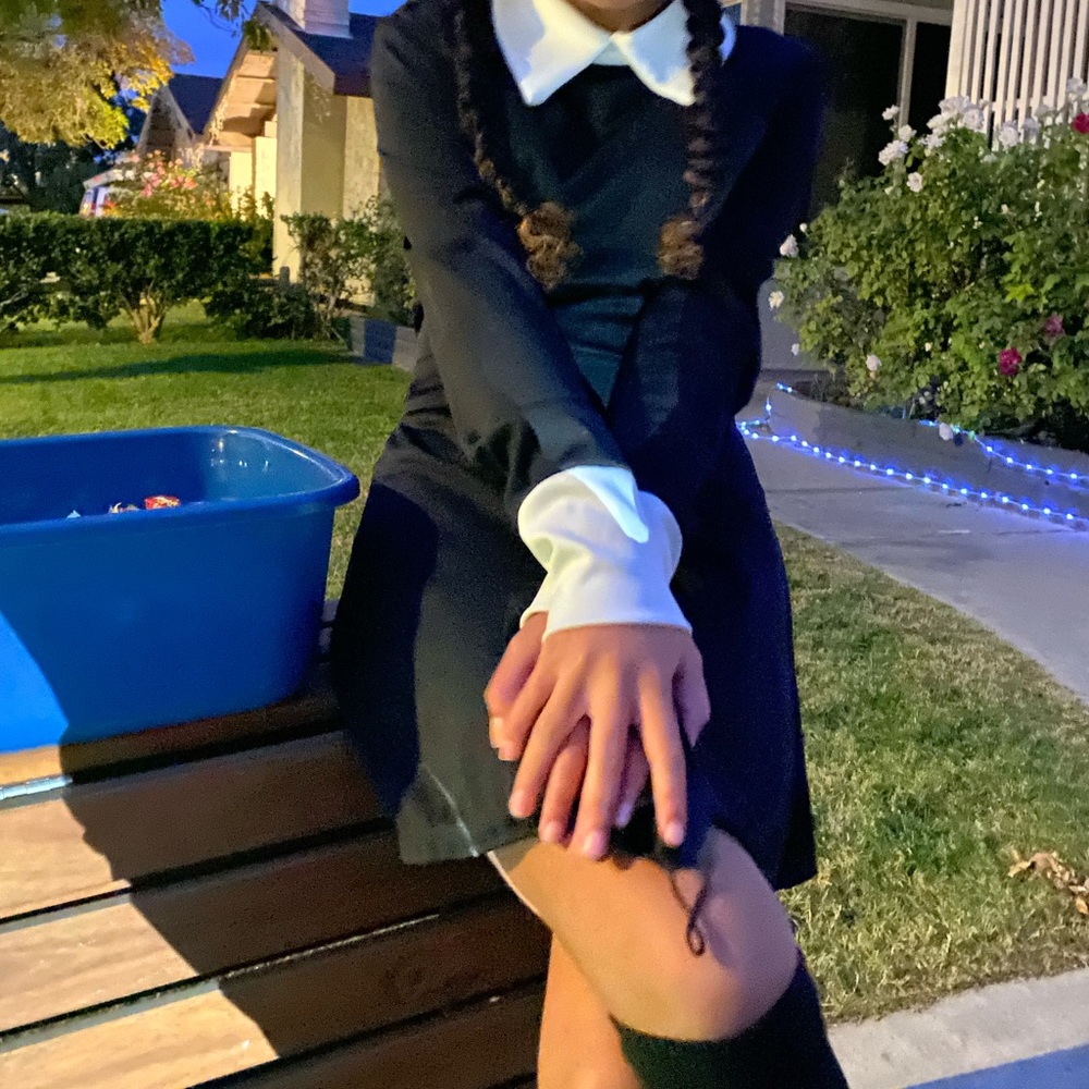 Wednesday Addams Black Dress/ Costume/ Outfit/ Cosplay Halloween Costume